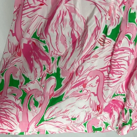 Lilly Pullitzer Pink Flamingo Sarasota Pintuck Tunic Shirt -Size Small - Picture 3 of 11
